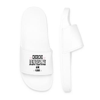 Cherche Bienfaisance en CDI - Claquettes Homme - blanc - Devant