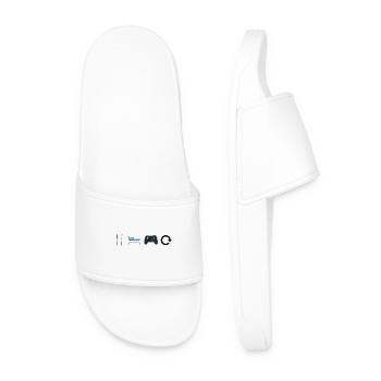 Eat Sleep Game Repeat - Men’s Pool Sliders - white - Front