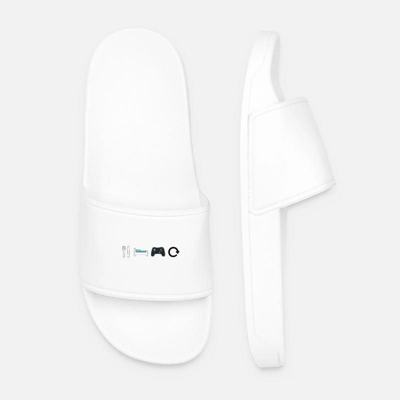 Eat Sleep Game Repeat - Männer Badelatschen - Weiß