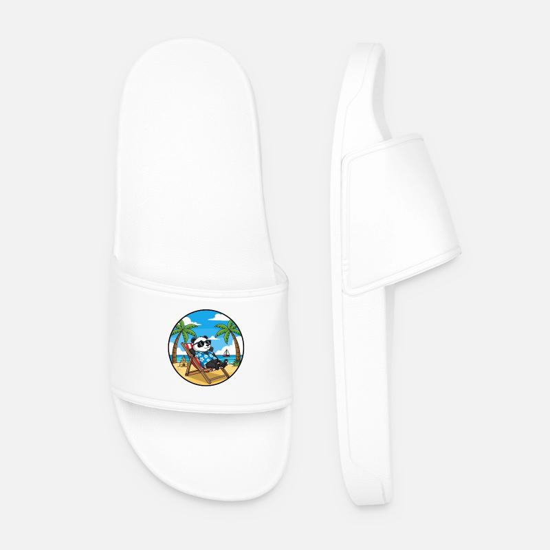 Coole Panda Beach Vacation Summer Vibes - Männer Badelatschen - Weiß