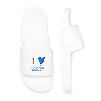 Illustration des vagues de cœur Sea Love - Claquettes Homme - blanc - Devant