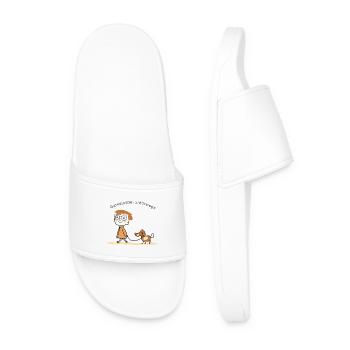 On the road together – Cute illustration Mensc - Men’s Pool Sliders - white - Front