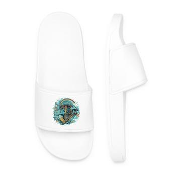 Blue Mushroom Wonder Forest - Men’s Pool Sliders - white - Front