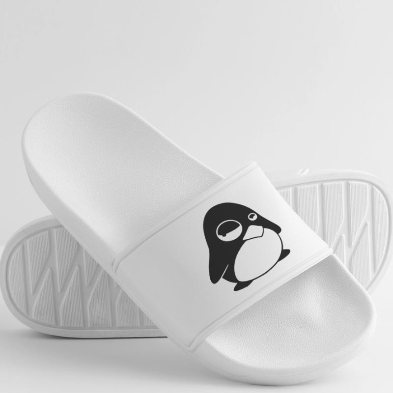 Grumpy Tux – Funny Linux Penguin for Nerds Men’s Pool Sliders