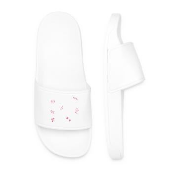 Heart Crown Doodle Pop Art - Men’s Pool Sliders - white - Front