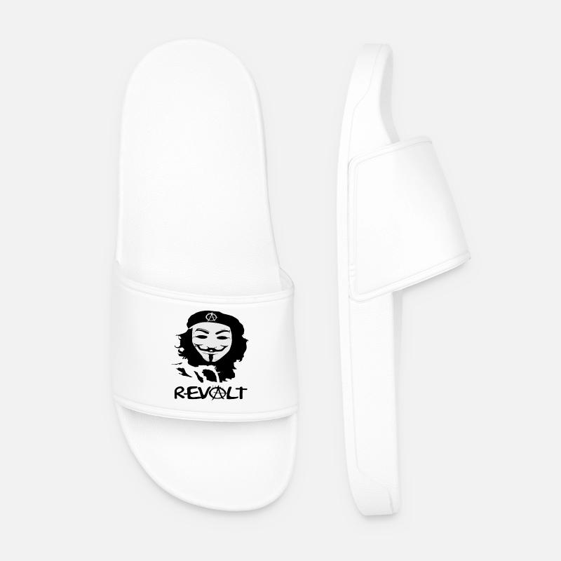 Masked Anarchy Silhouette - Men’s Pool Sliders - white