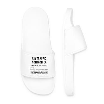 Air traffic controller funny noun definition - Men’s Pool Sliders - white - Front