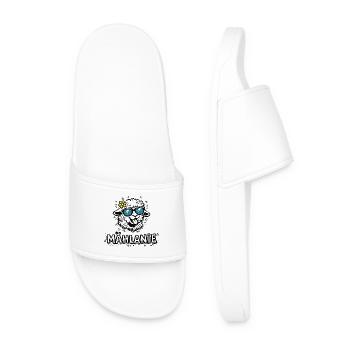 Mählanie Funny Sheep Pun Name Melanie - Men’s Pool Sliders - white - Front