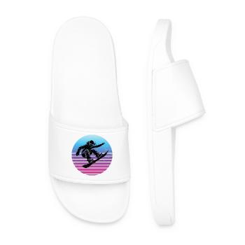 Motif emblématique du snowboard pour femmes - Claquettes Homme - blanc - Devant