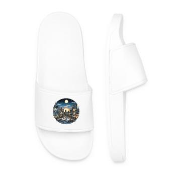 City light evening traffic - Men’s Pool Sliders - white - Front