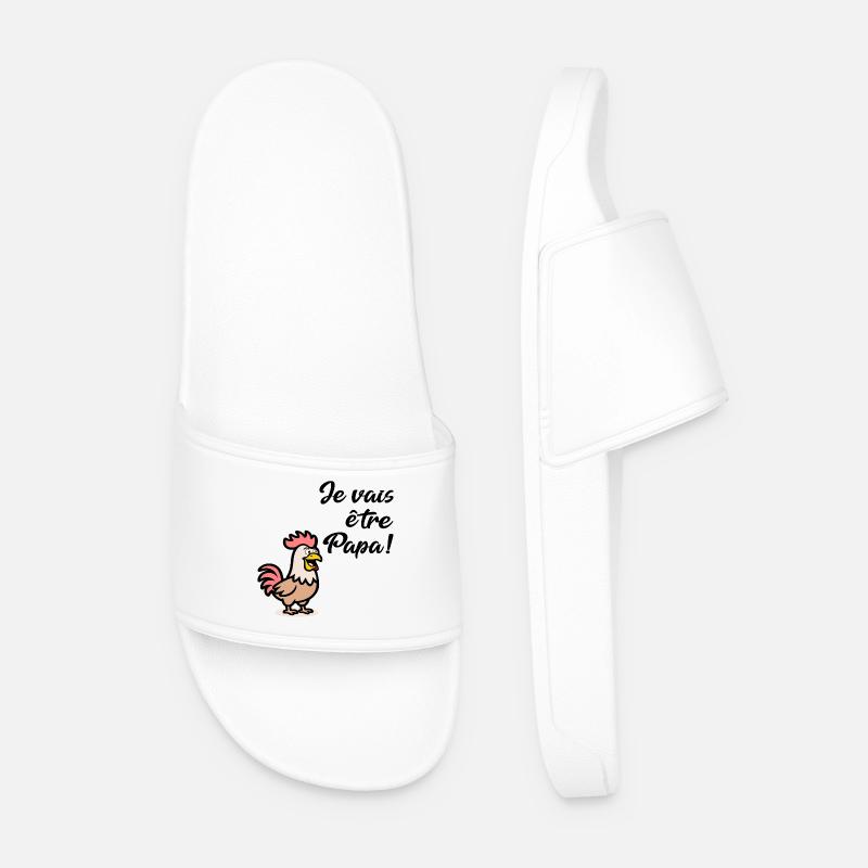 Chickens Daddy Chickens - Men’s Pool Sliders - white