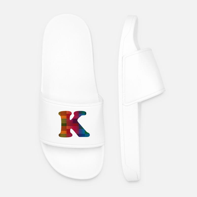 Buchstabe K - Männer Badelatschen - Weiß