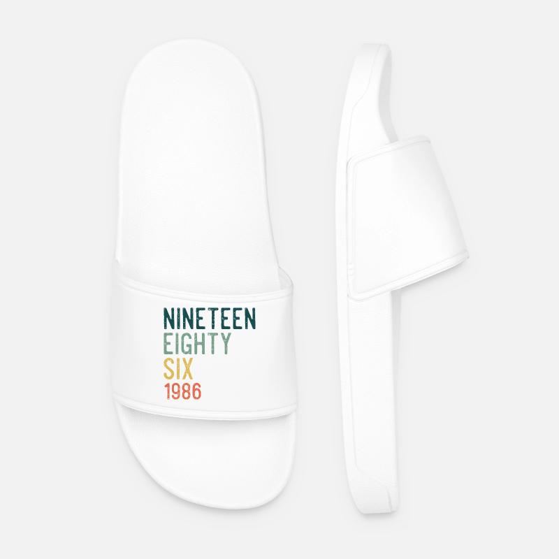 Nineteen Eighty-Six Retro - Men’s Pool Sliders - white