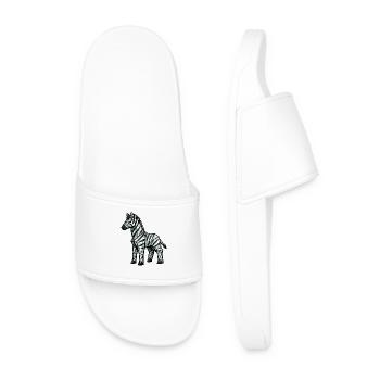 Geometric Zebra Silhouette - Men’s Pool Sliders - white - Front