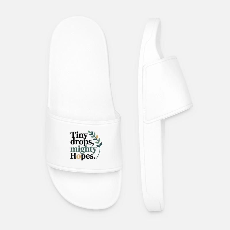 Homöopathie Tiny Drops Mighty Hopes Profi - Männer Badelatschen - Weiß