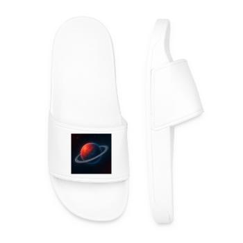 Planète rougebleu aux anneaux - Claquettes Homme - blanc - Devant