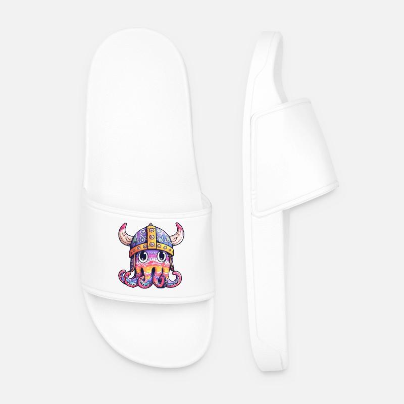 Viking-Tentakelhelm farbiges Design - Männer Badelatschen - Weiß