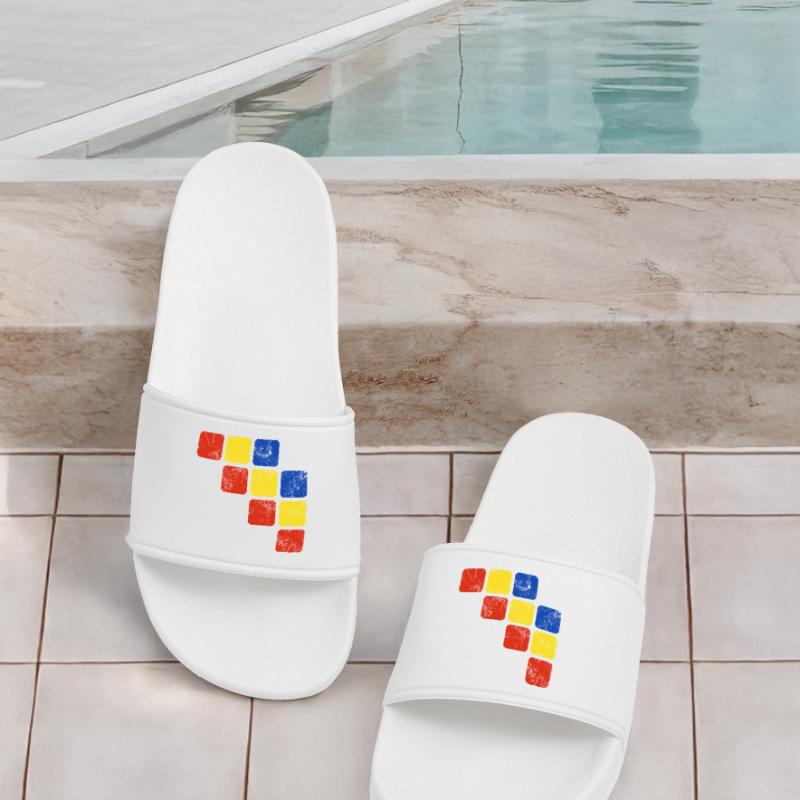 Colors Ornament Pattern - Basic Colors Men’s Pool Sliders