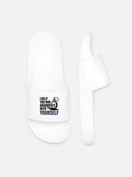 Hypnotist I Help You Win Arguments With Yourself  - Men’s Pool Sliders - white