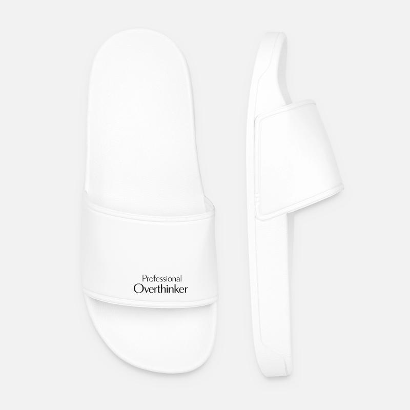 professional overthinker saying - Men’s Pool Sliders - white