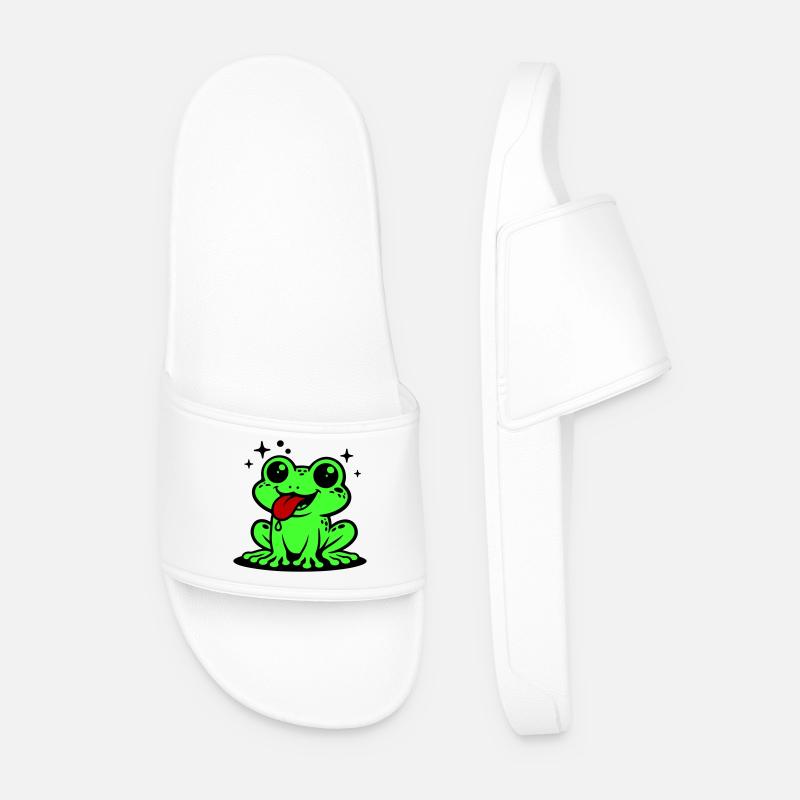 Kröte Comic Frosch - Männer Badelatschen - Weiß