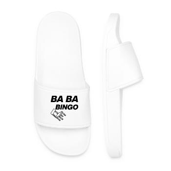 B-B-B-BINGO TREND, VIRAL FUN, MEME SCHULE STUHL 🪑 - Männer Badelatschen - Weiß - Vorne
