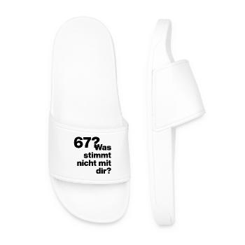  67?? SIX SEVEN! WAS STIMMT NICHT MIT DIR?! GEIL - Männer Badelatschen - Weiß - Vorne