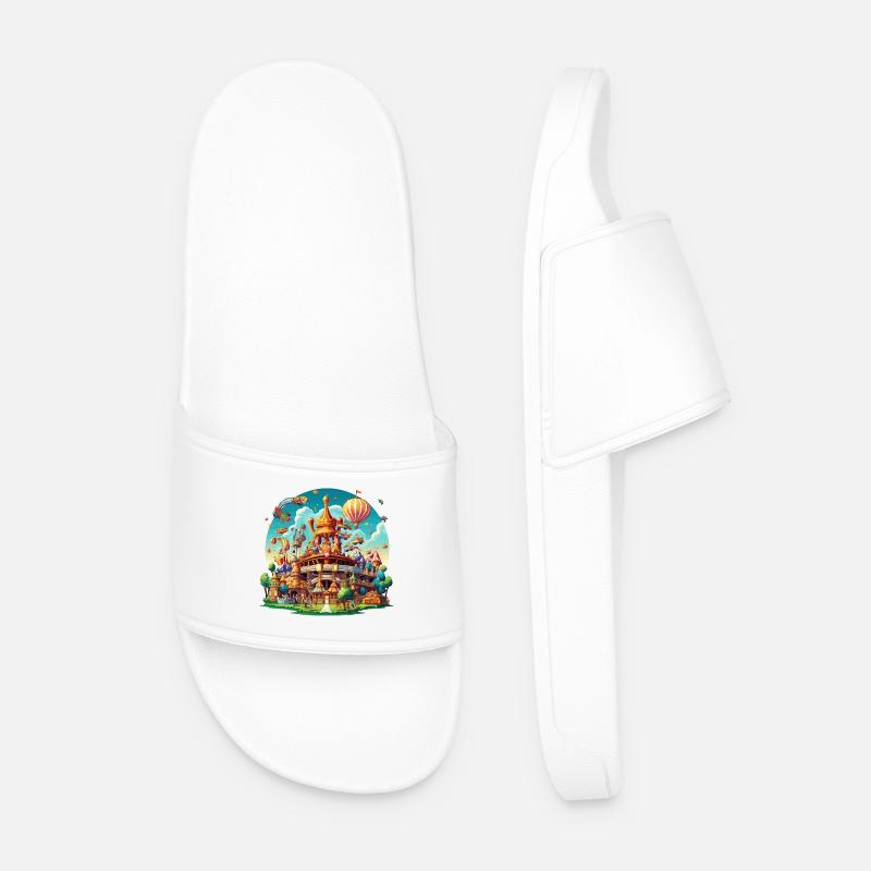 Fantasy Park Airship Carousel - Men’s Pool Sliders - white