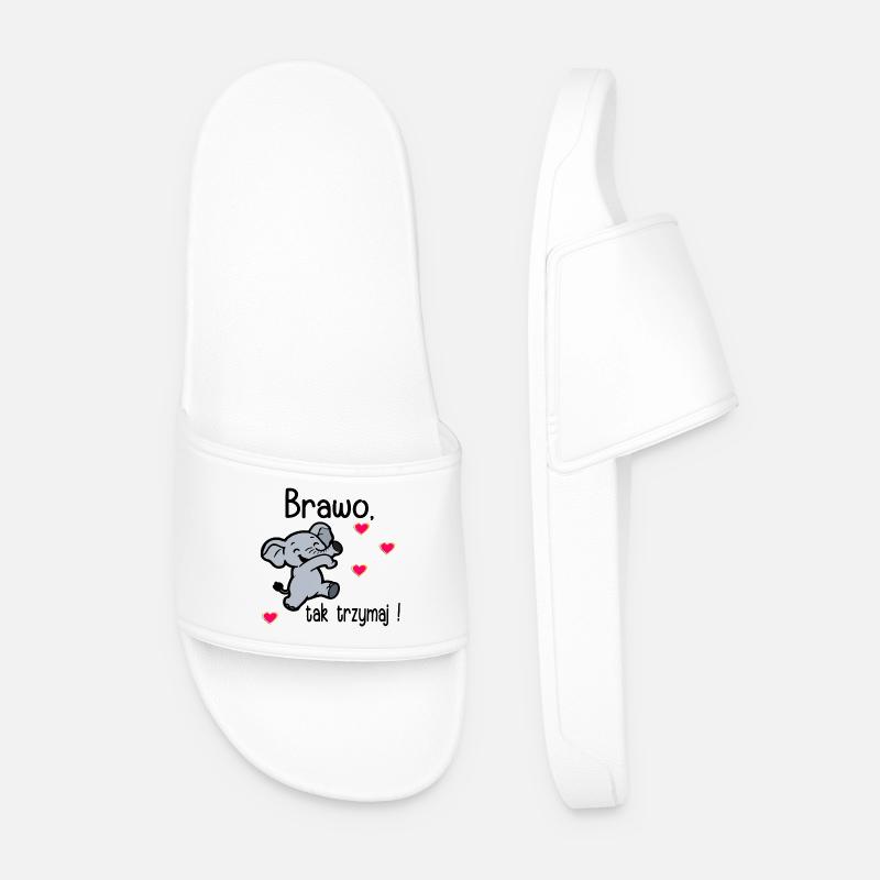 Bravo, keep it up - Men’s Pool Sliders - white