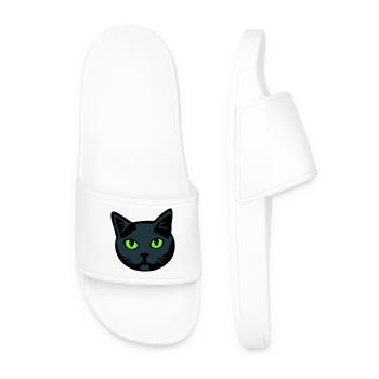 Graue Katze / Kater "Britisch Kurzhaar" - Männer Badelatschen - Weiß - Vorne