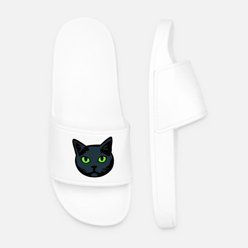 Graue Katze / Kater "Britisch Kurzhaar" - Männer Badelatschen - Weiß