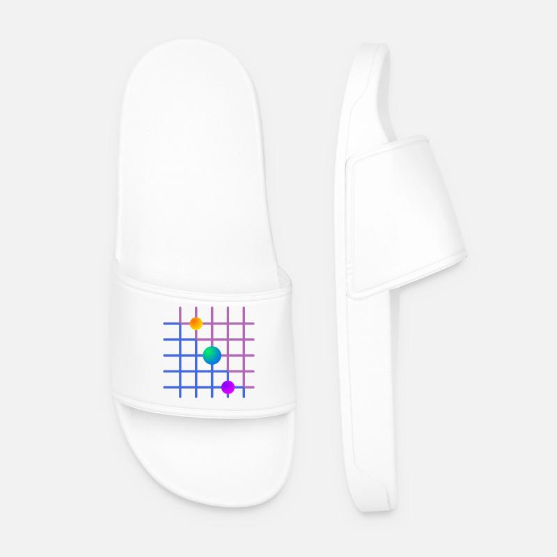 Gradientgitter mit Farbkugeln - Männer Badelatschen - Weiß