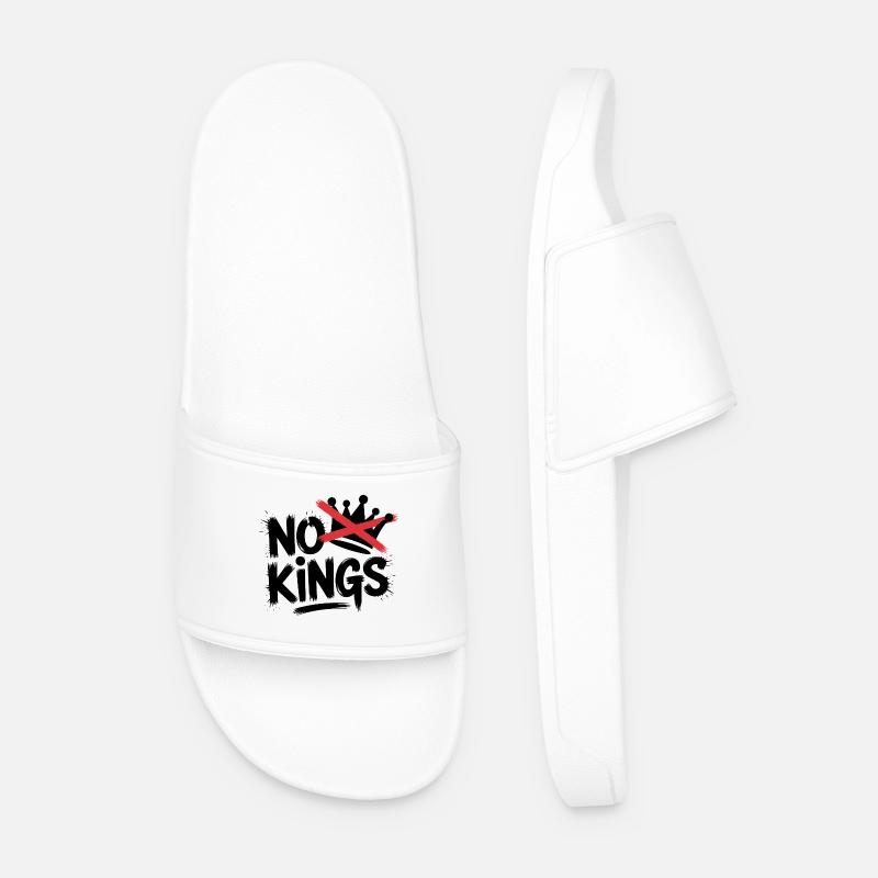 No Kings Statement Design - Männer Badelatschen - Weiß