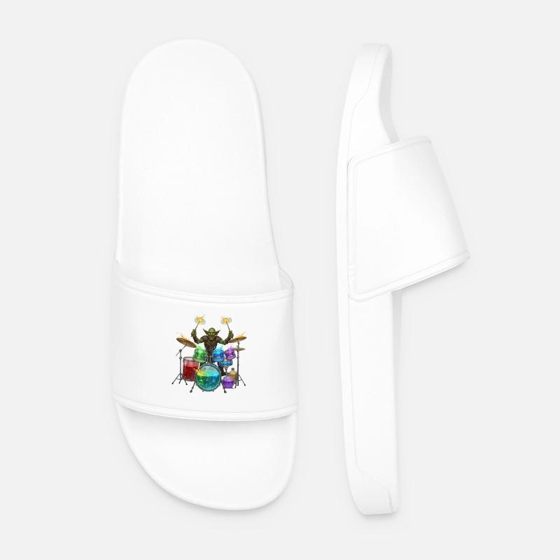 Kobold mit Trommeln - Männer Badelatschen - Weiß