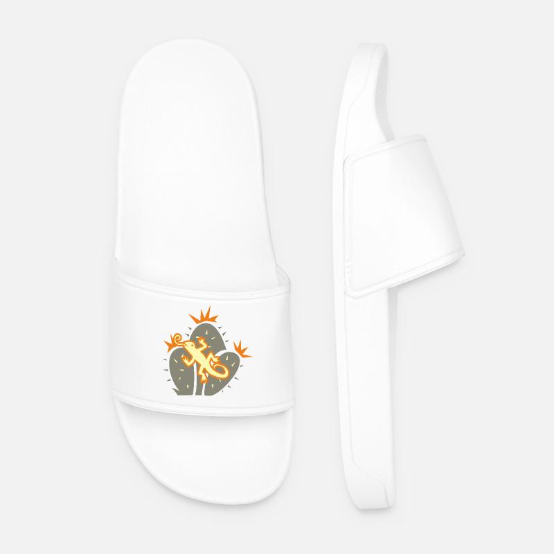 Kaktus_Eidechse - Männer Badelatschen - Weiß