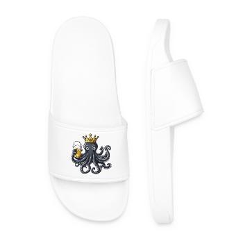 Octopus Beer King - Men’s Pool Sliders - white - Front