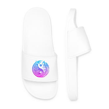 Dragon Yin Yang et Néon Phénix - Claquettes Homme - blanc - Devant