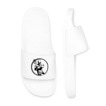Tennis Player Silhouette - Men’s Pool Sliders - white - Front