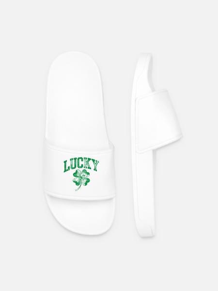 Lucky Shamrock Arch - Men’s Pool Sliders - white