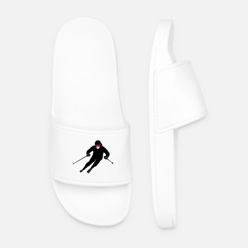 Dynamischer Skifahrer - Männer Badelatschen - Weiß