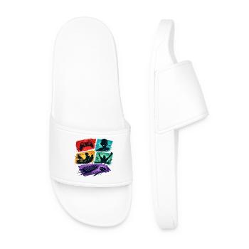 Gaming Gamer T Shirt - Men’s Pool Sliders - white - Front