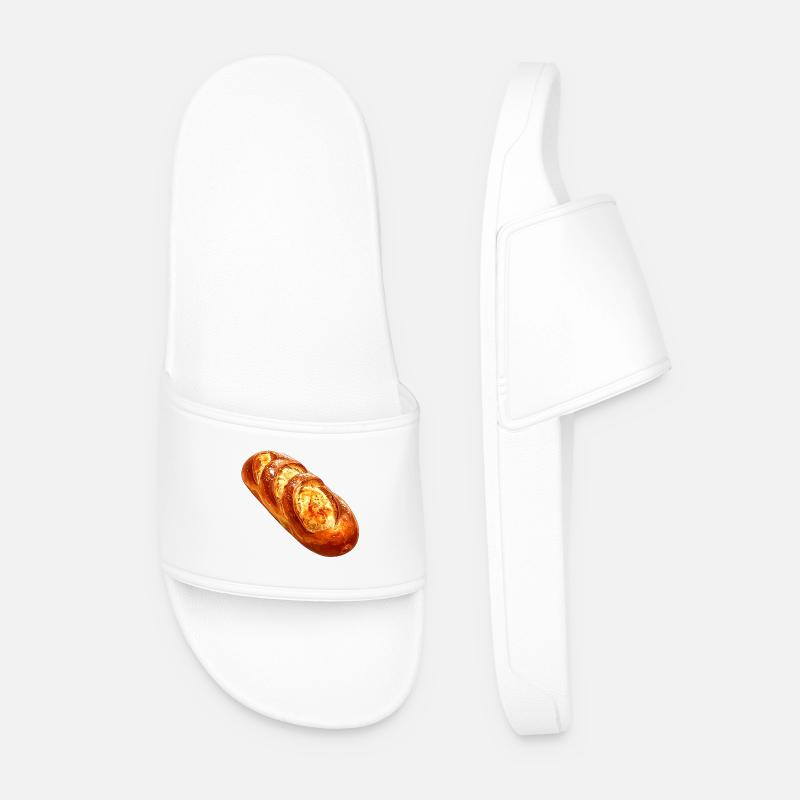 Brot oder Baguette - Männer Badelatschen - Weiß