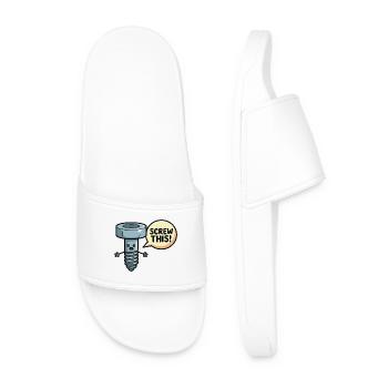 Screw This Funny Screw Pun Design - Men’s Pool Sliders - white - Front