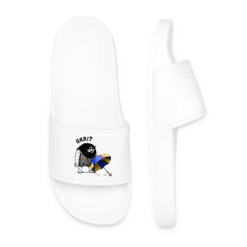 Caveman with Umbrella - Men’s Pool Sliders - white - Front