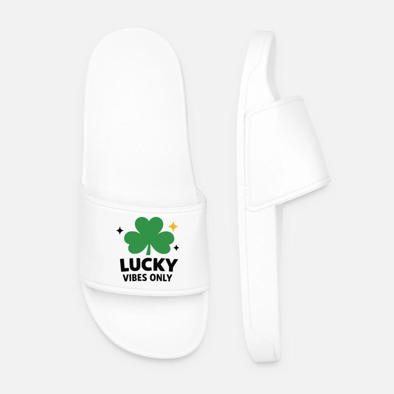 Nur Lucky Vibes - Männer Badelatschen - Weiß