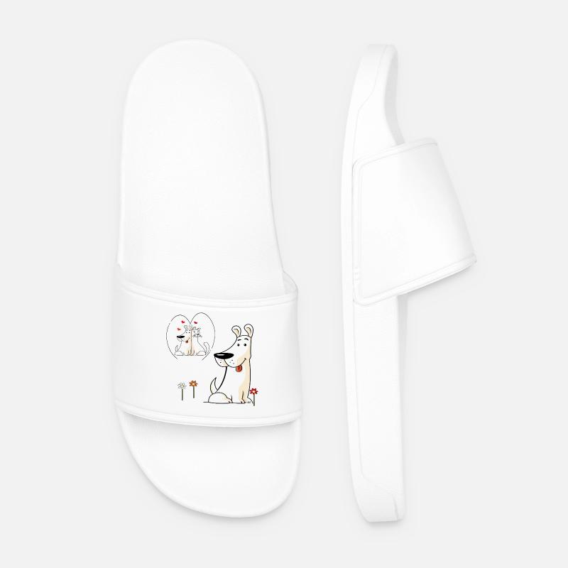 verliebter Hund - Männer Badelatschen - Weiß