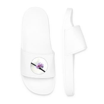 delicate pink-white blossom white blossom pink flower - Men’s Pool Sliders - white - Front