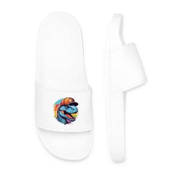 Dinosaur Rainbow Cap - Men’s Pool Sliders - white - Front