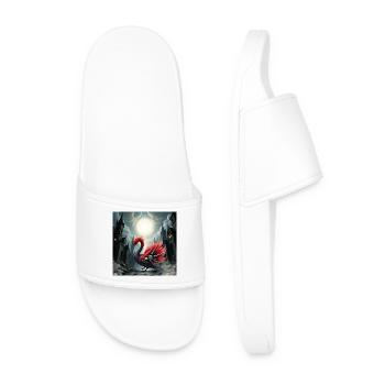 Gothic phoenix with skulls - Men’s Pool Sliders - white - Front