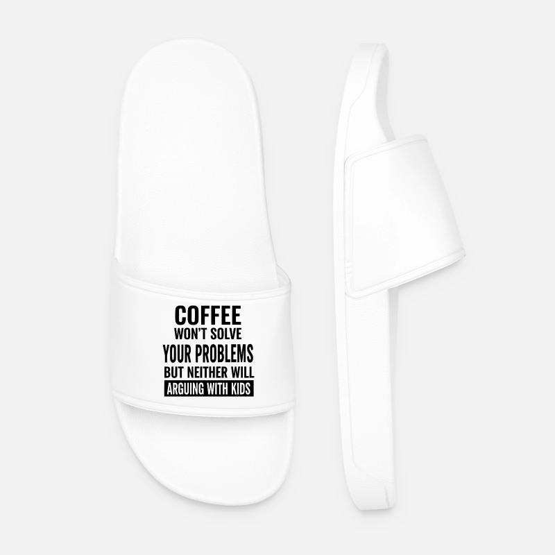 Coffee Won’t Solve Your Problems - Men’s Pool Sliders - white